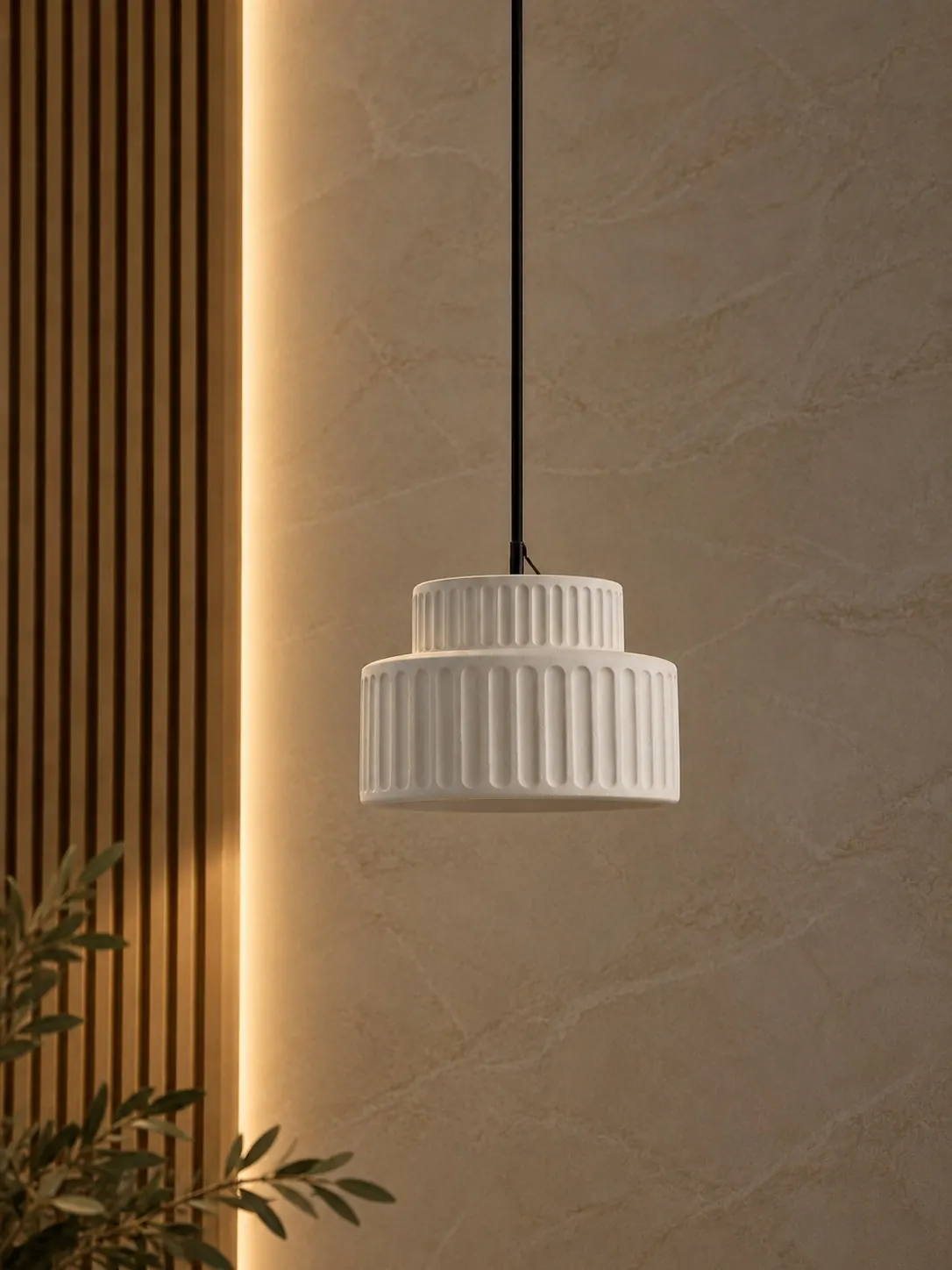 Fluted Tier Pendant 9927, Unlit