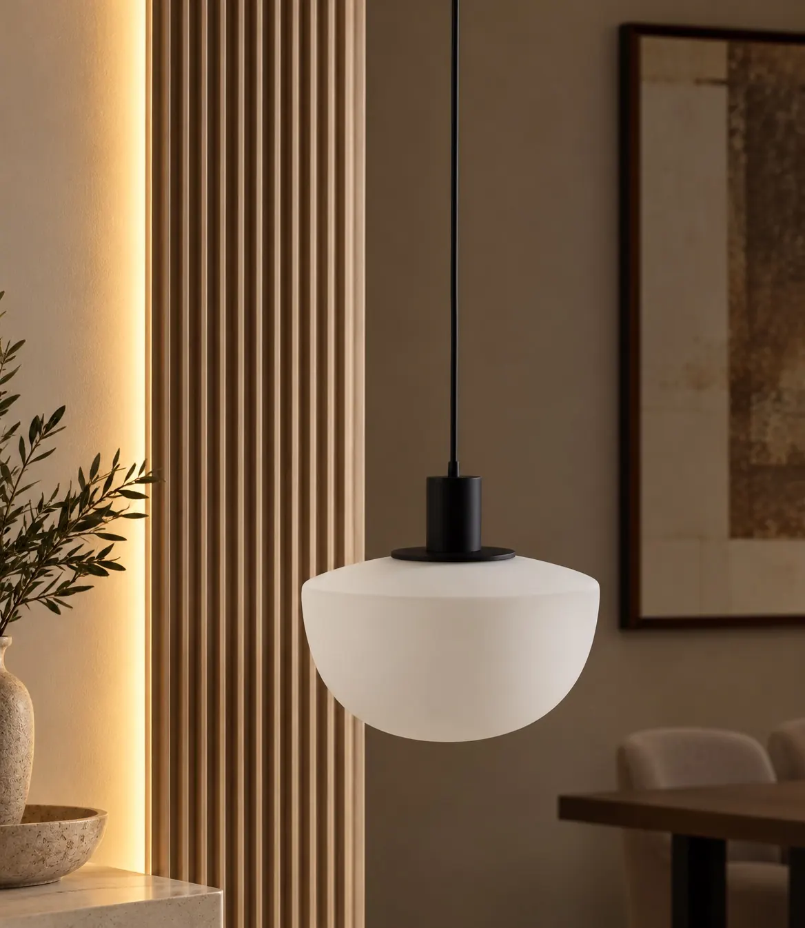Opal Dome Pendant 9930, Unlit