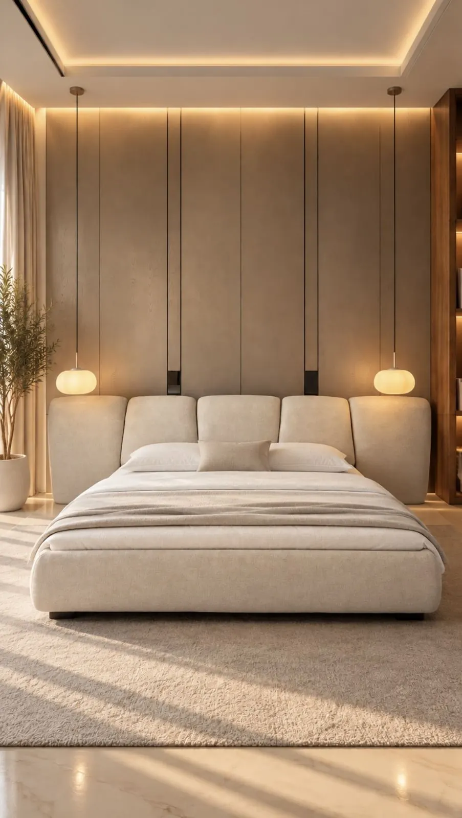 Cushioned Headboard Bed CB005