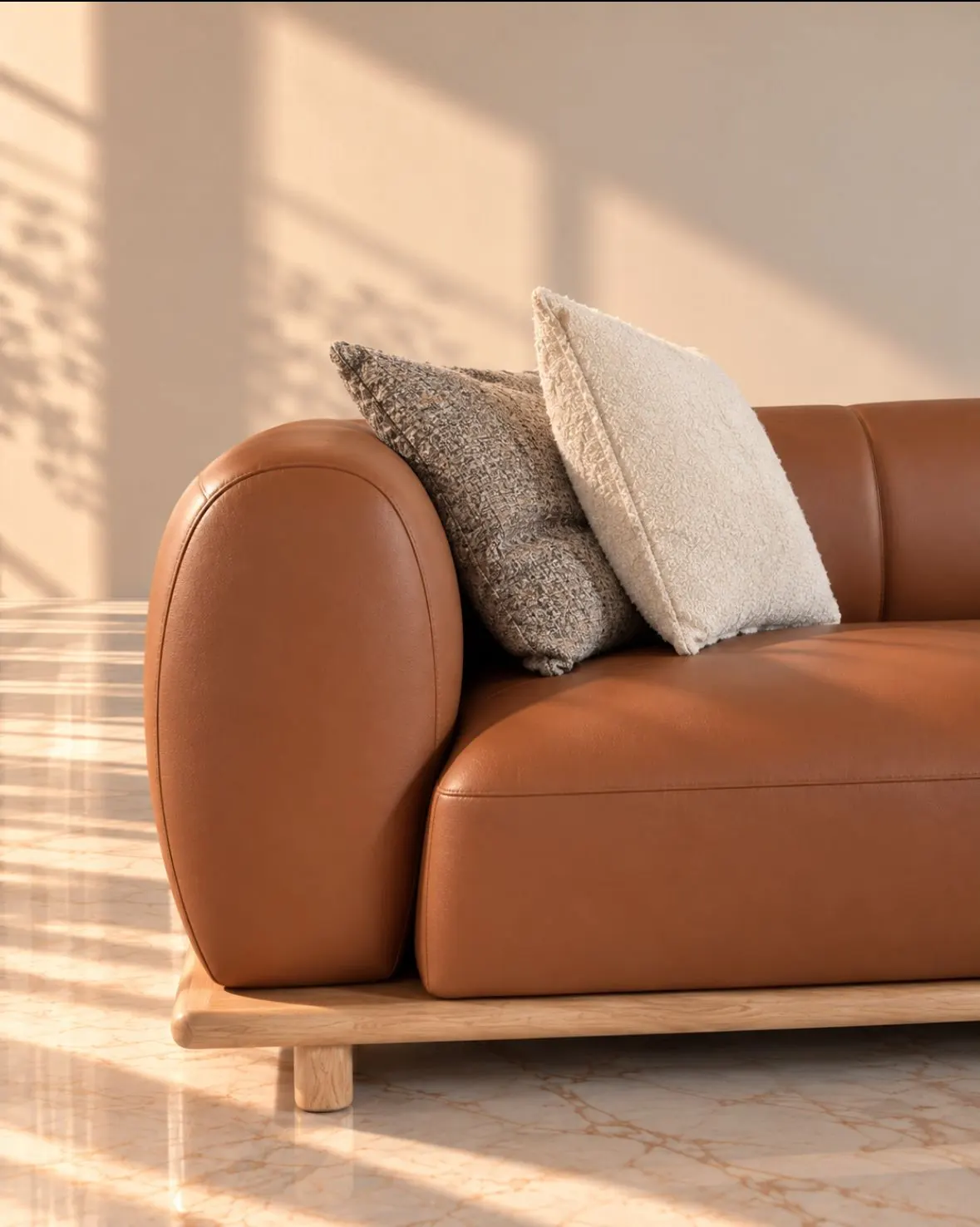 Cognac Plinth Sofa JS68P