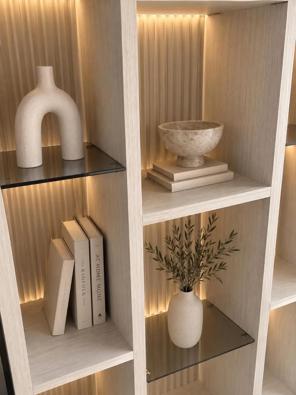 Cream and Black Media Wall NEW-10