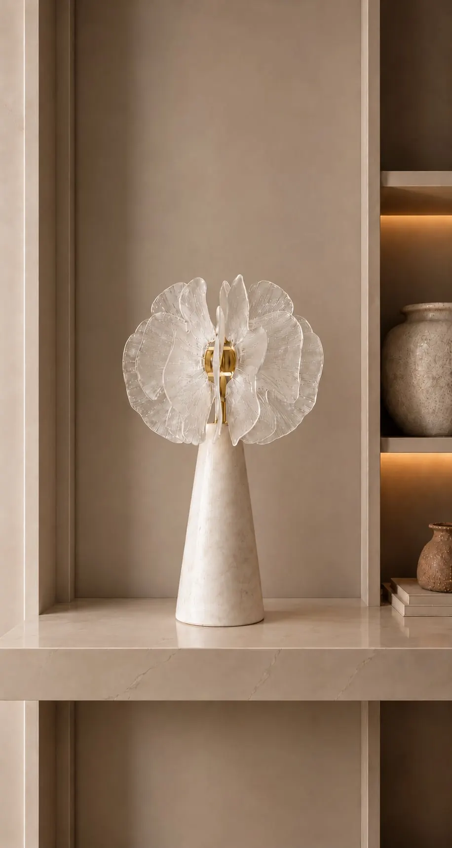 Glass Petal Table Lamp NEW-15, Unlit