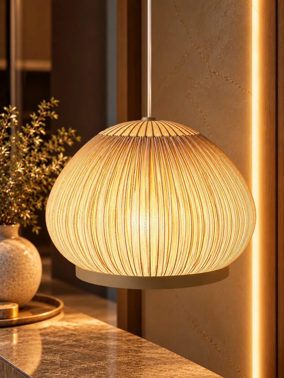 Pleated Dome Pendant P23018-60W-XL