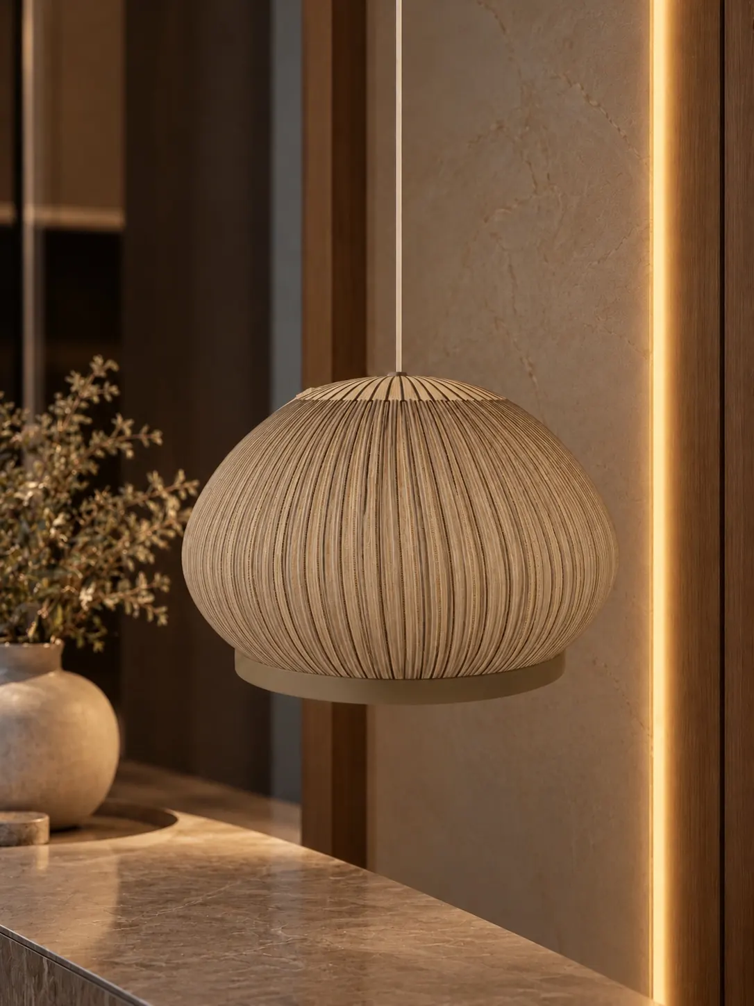 Pleated Dome Pendant P23018-60W-XL, Unlit
